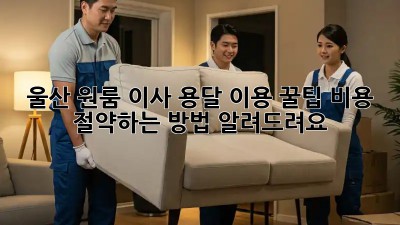 울산 원룸 이사, 용달 이용 꿀팁! 비용 절약하는 방법 알려드려요!